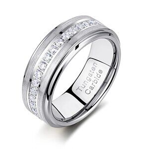 Newshe Jewellery Tungsten Wedding Bands for Him Rings for Men